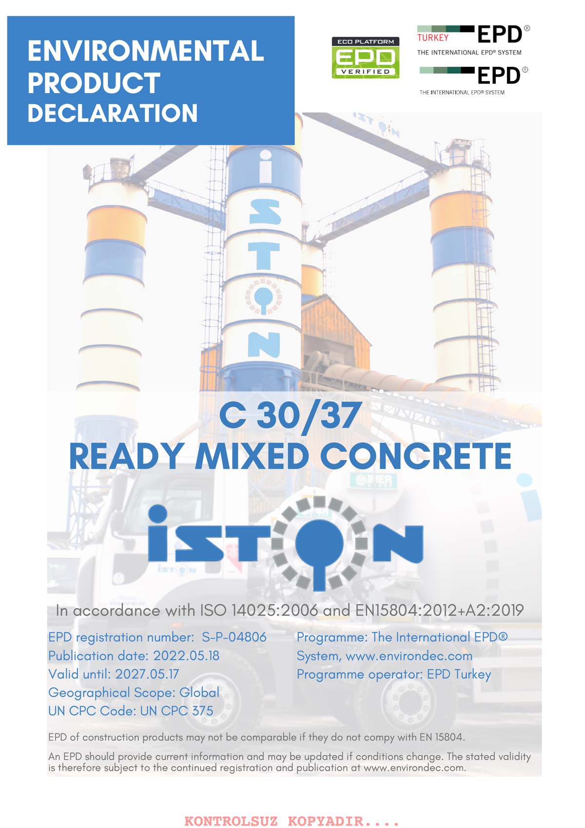 İSTON EPD Raporu ve LCA Analizi